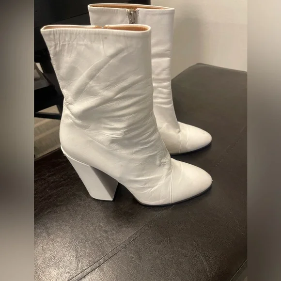 Dries Van Noten white leather chunky soles boots 40 - Picture 2 of 14